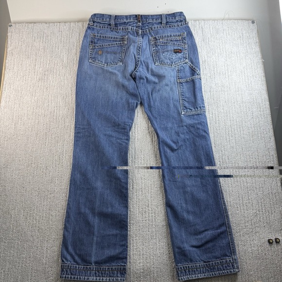 Ariat Work FR Jeans M4 Low Rise Bootcut Men's Size 34x36 Blue Denim - Picture 3 of 8